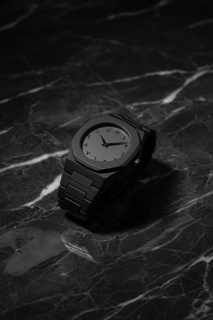 Montre Chiffres Arabes Noire | Mouvement Quartz
